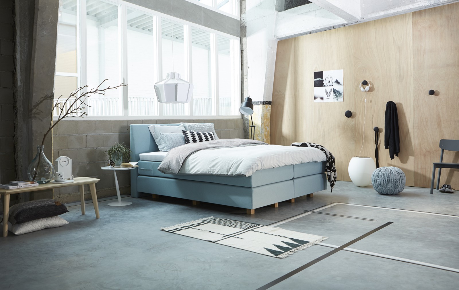 Boxspring in Scandinavische stijl