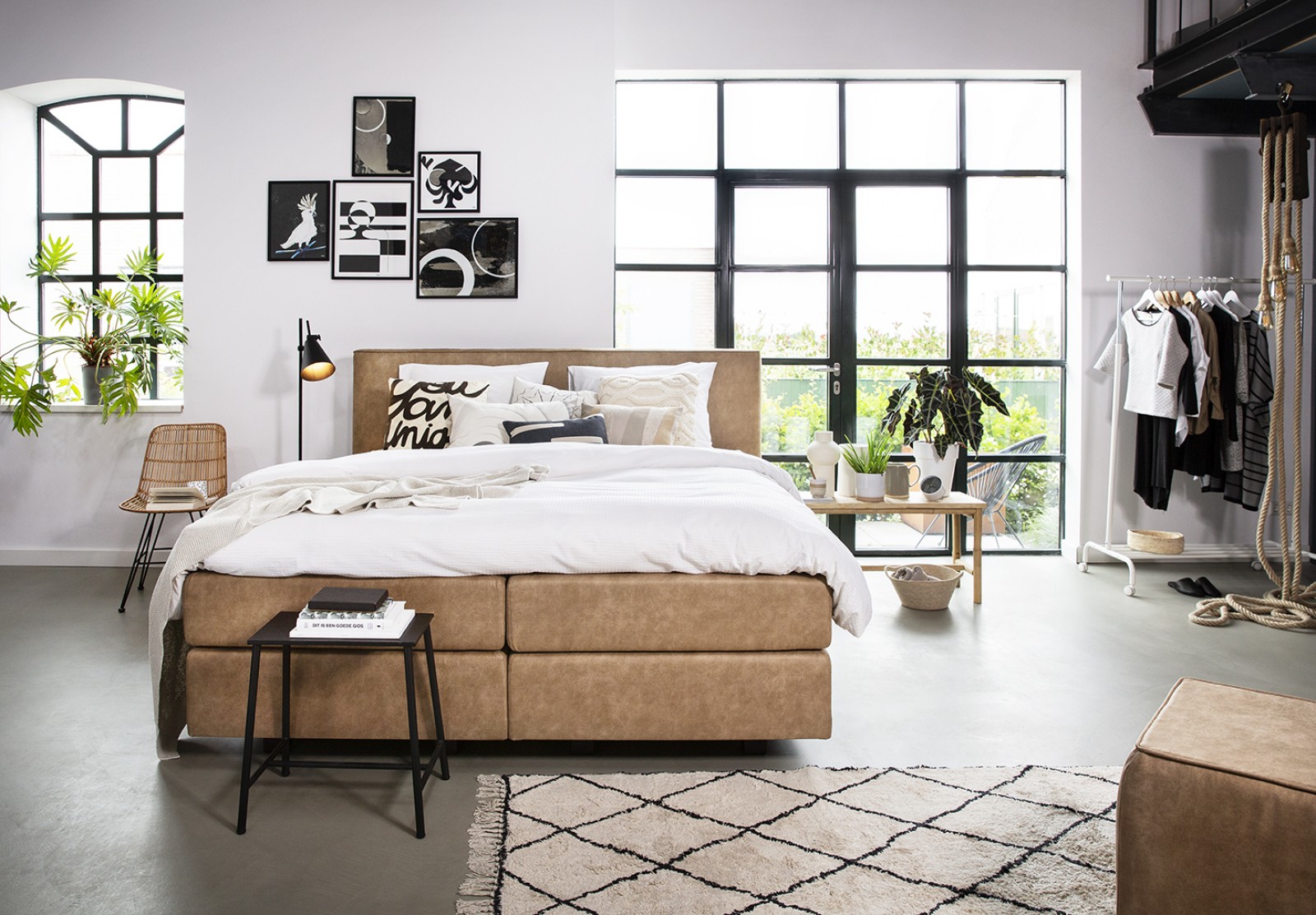 Slaapkamer met boxspring