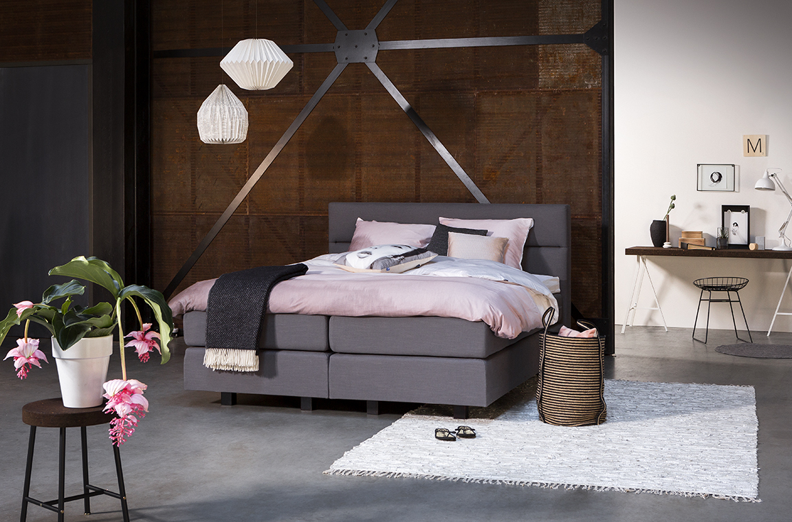 Boxspring met hoofdbord Rubato in de stijl Zacht & Basic